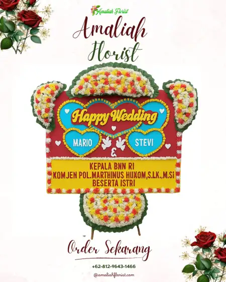 Papan Bunga Pernikahan Balai Ikabara Bojonggede